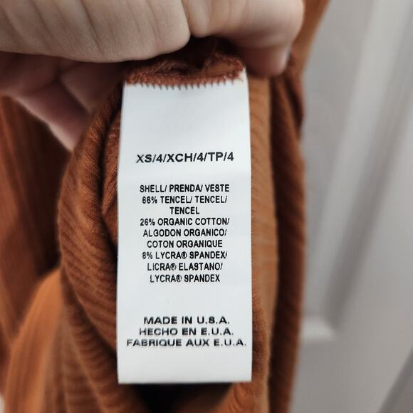 VITAMIN A Ribbed Tank Midi Dress XS‎ Brown Casual Minimalist Beach Coastal Chic - Picture 5 of 7